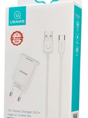 Φορτιστής Σπιτιού USB 2.1A με Καλώδιο USB-C USAMS T21OCTC01 Λευκός