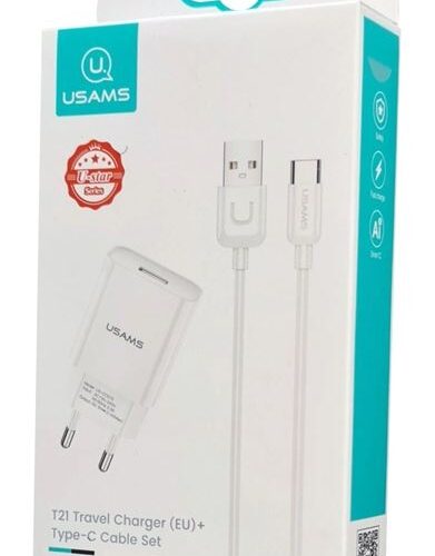 Φορτιστής Σπιτιού USB 2.1A με Καλώδιο USB-C USAMS T21OCTC01 Λευκός
