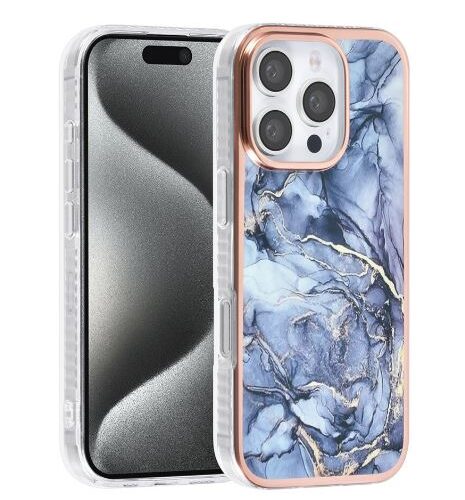 Backcover Silicone TUNIQ iPhone 16 Pro Backcover Silicone - Marble Grey