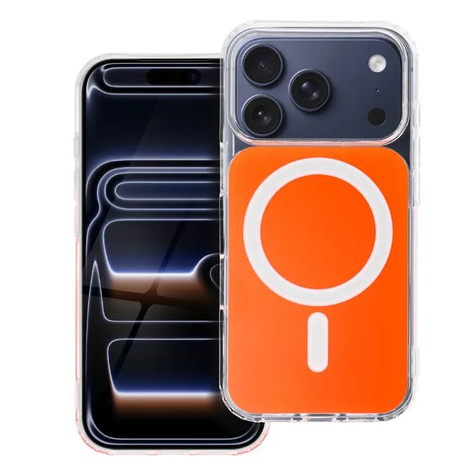 Θήκη iPhone 15 Pro Max Clear Fusion Mag Cover Συμβατή με MagSafe Hermes Orange