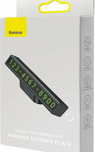 Baseus Square Bar Temporary Parking Number Plate Black
