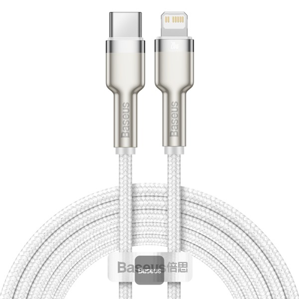 Καλώδιο Baseus Cafule Series Metal USB-C σε Lightning PD 20W 2m Λευκό