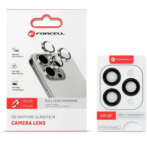 Προστατευτικό Κάμερας Forcell Premium για iPhone 15 Pro / 15 Pro Max Titanium White