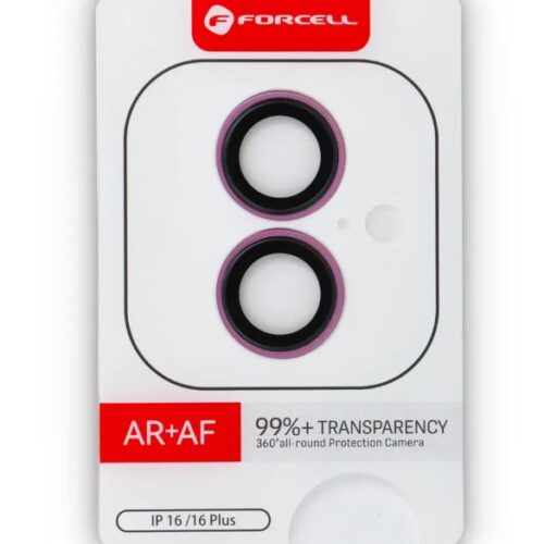 Camera glass to iPhone 16 / 16 Plus Forcell Premium pink