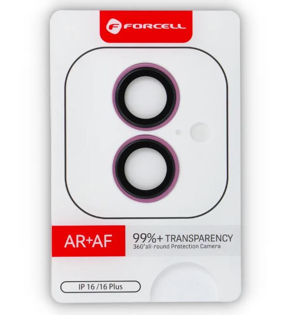 Camera glass to iPhone 16 / 16 Plus Forcell Premium pink