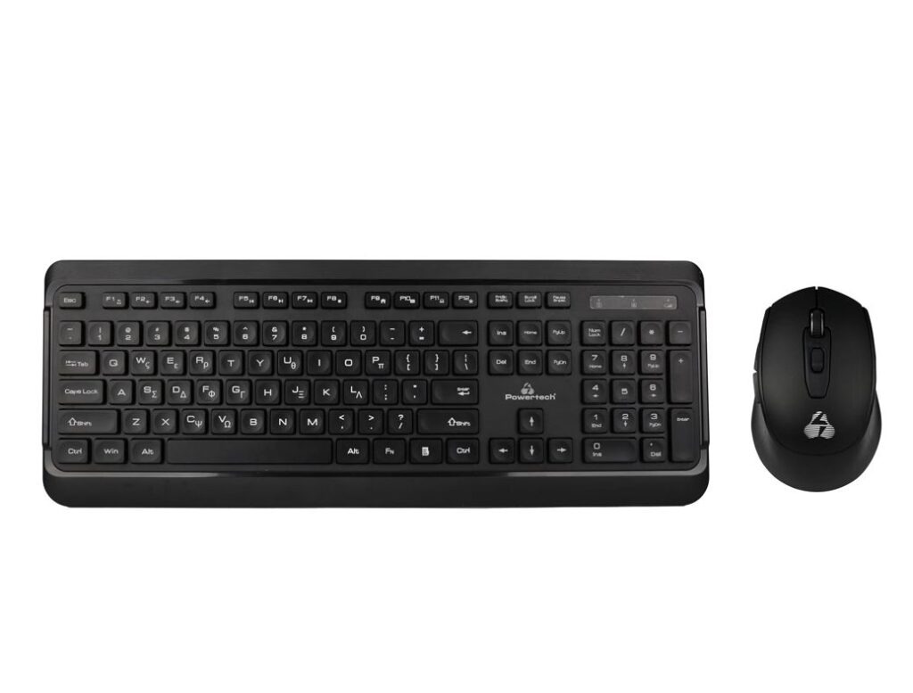 POWERTECH set ποντίκι & πληκτρολόγιο PT-1060, ασύρματο, 1600DPI, Μαυρο