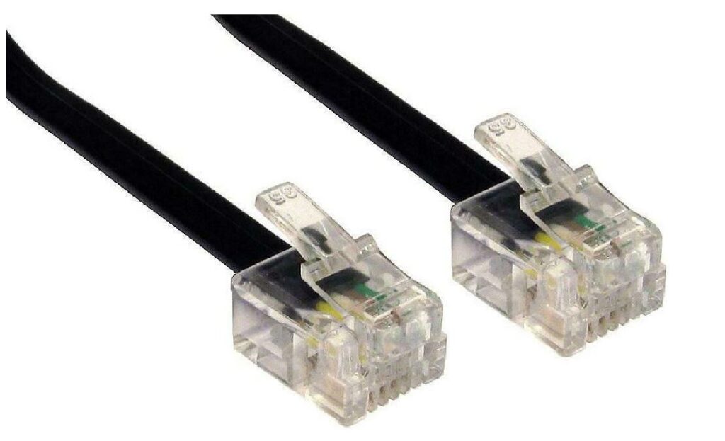 Τηλεφωνικό Καλώδιο RJ11 6P4C 2m Flat Powertech CAB-T008 Μαύρο