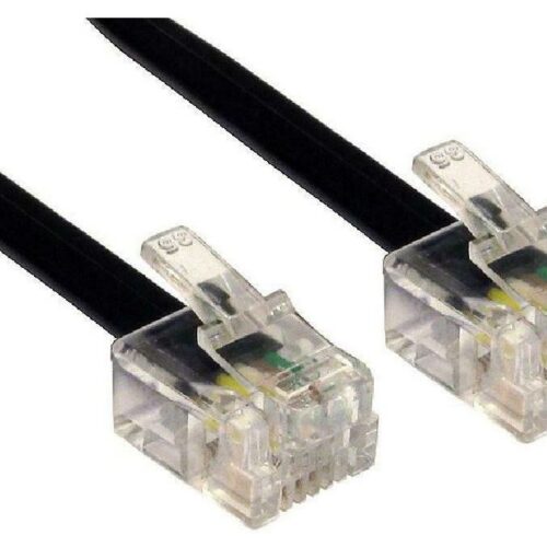 Τηλεφωνικό Καλώδιο RJ11 6P4C 2m Flat Powertech CAB-T008 Μαύρο