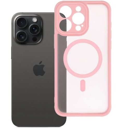 Θήκη iPhone 15 Pro Max Full Matte Mag Cover Συμβατή με MagSafe Ανοιχτό Ροζ