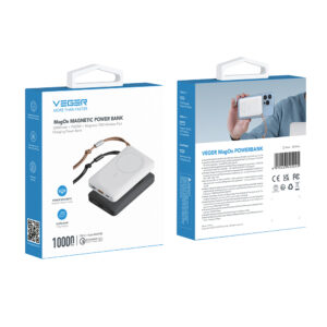 Veger W1151 MagOn Magnetic Wireless MagSafe Power Bank 10000mAh 15W με Θύρα USB-A και Θύρα USB-C Power Delivery / Quick Charge 3.0