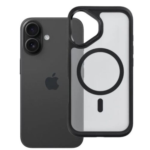 Θήκη iPhone 16 Forcell F-Protect Smoke Hybrid Premium Συμβατή με MagSafe Μαύρη
