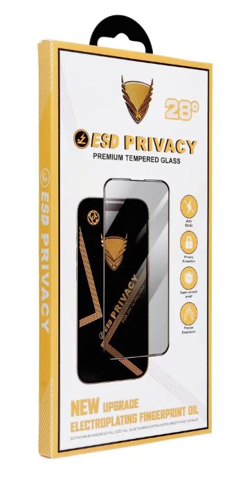 OG 6D Premium Privacy Glass για iPhone 15 Μαύρο