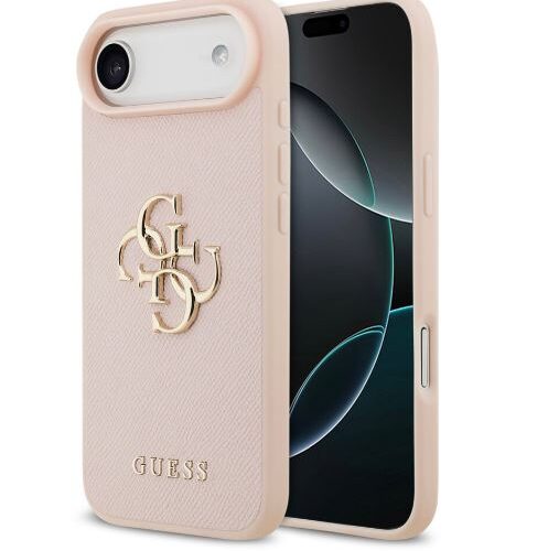 Θήκη iPhone 17 Air Grained Big 4G Logo Guess Ροζ