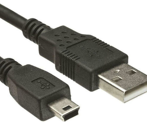 Powertech USB 2.0 Cable USB-A male - mini USB-B male Μαύρο 1.5m