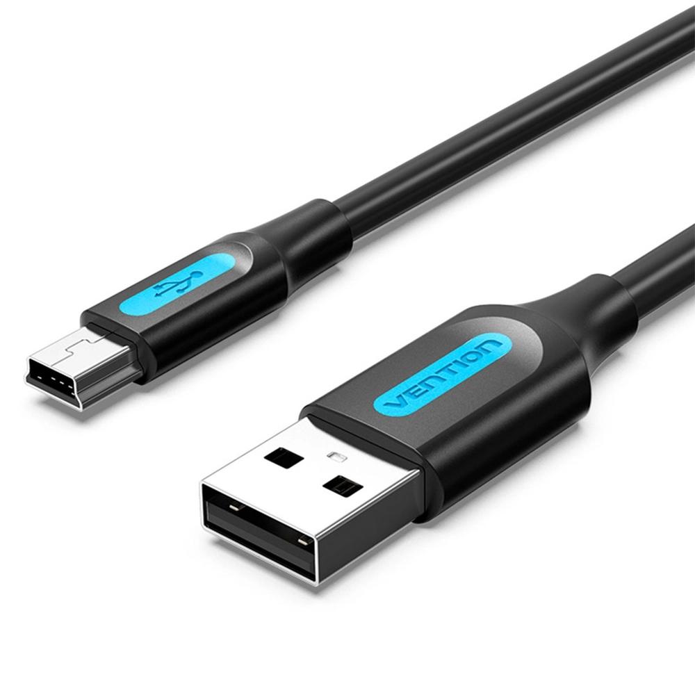 VENTION USB 2.0 A Male to Mini-B Male Cable 1.5M Black PVC Type