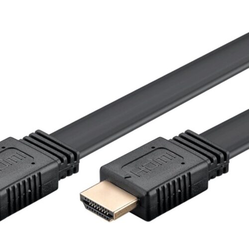 Καλώδιο HDMI 2.0 Flat 4K 60Hz 18Gbps με Ethernet 1m GOOBAY 61277 Μαύρο