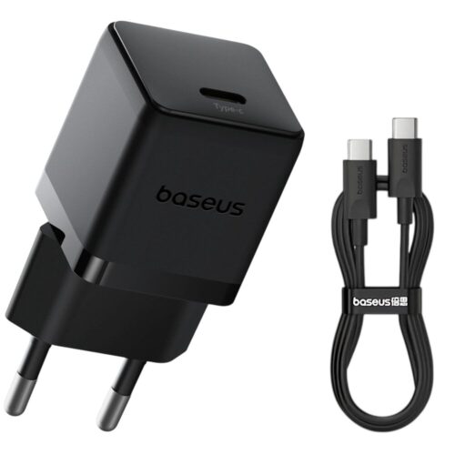 Φορτιστής Πρίζας USB-C 30W με Καλώδιο USB-C σε USB-C Baseus Palm Fast Μαύρο
