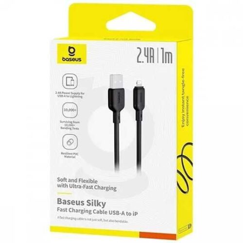 Καλώδιο Φόρτισης USB-A σε Lightning 2.4A 1m Baseus Silky Series Λευκό