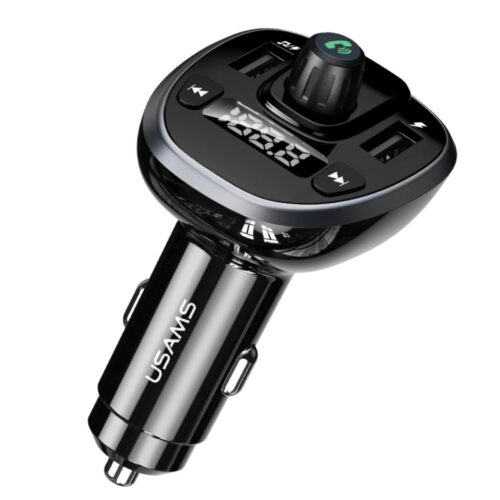 FM Transmitter Αυτοκινήτου με Οθόνη 2x USB & SD Card 3.4A USAMS US-CC115 Μαύρο