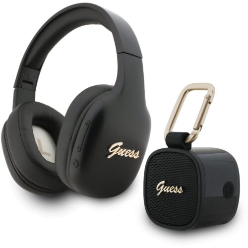 Σετ Ακουστικά & Ηχείο Bluetooth Guess Script Μαύρο